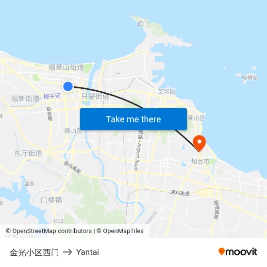 Jinguang Complex West Gate to Yantai map