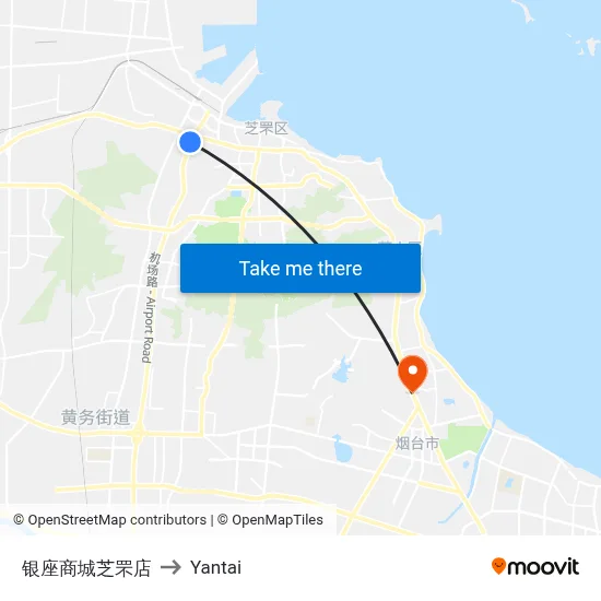 Ginza Mall Zhifu Store to Yantai map