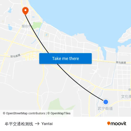 Muping Traffic Inspection Line to Yantai map