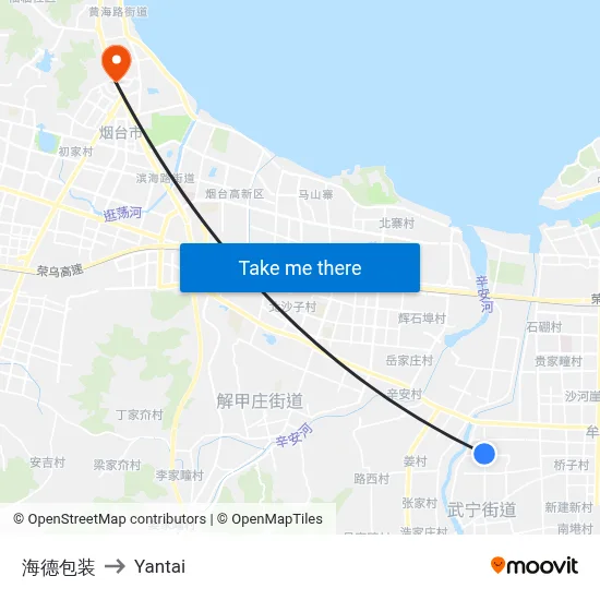 Haide Packaging to Yantai map