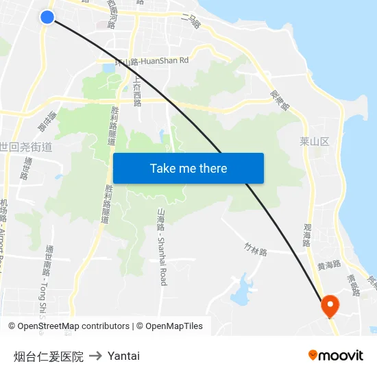 Yantai Renai Hospital to Yantai map