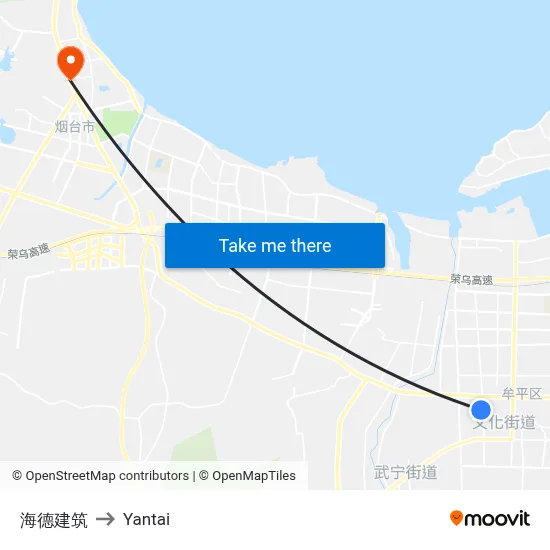 Haide Building to Yantai map