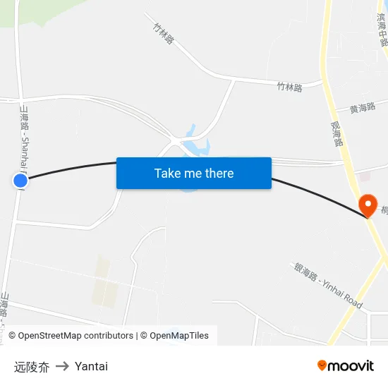 Yuanling Valley to Yantai map
