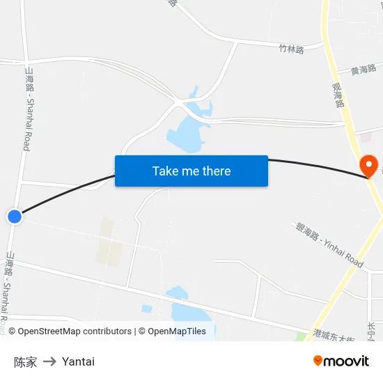 Chen Family to Yantai map