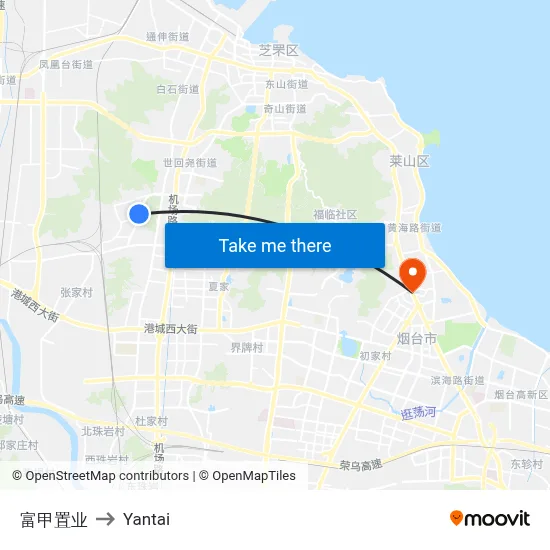 Fujia Property to Yantai map