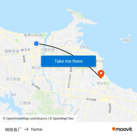 钢格板厂 to Yantai map