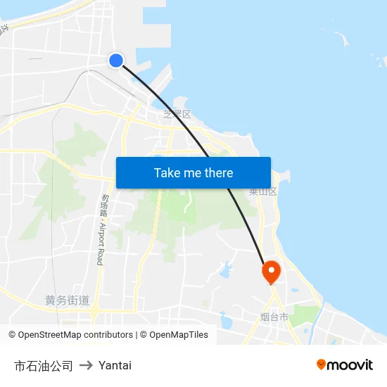 City Petroleum Company to Yantai map