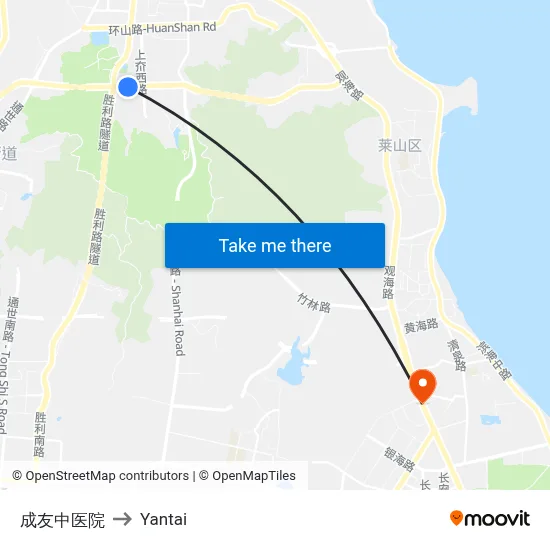 Chengyou Traditional Chinese Medicine Hospital to Yantai map