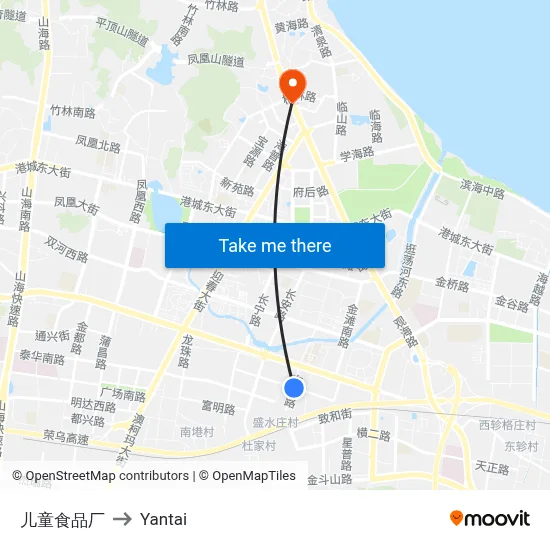 Children's Food Factory to Yantai map