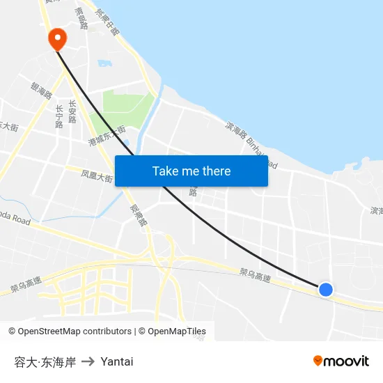 Rongda East Coast to Yantai map
