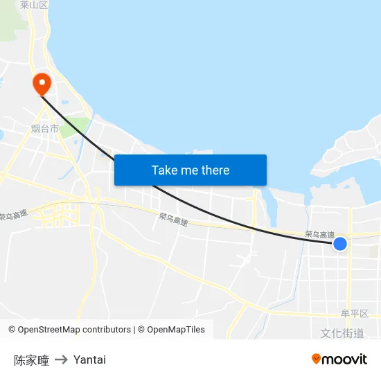 Chen Family Village to Yantai map