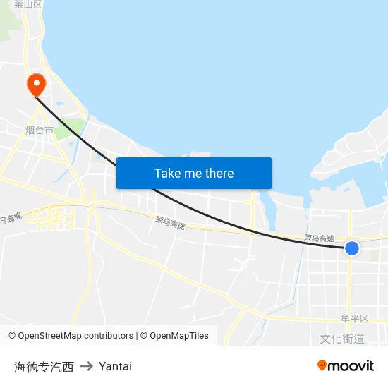 Haide Special Vehicles West to Yantai map
