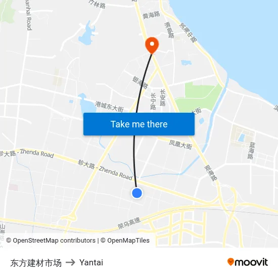 Oriental Building Materials Market to Yantai map