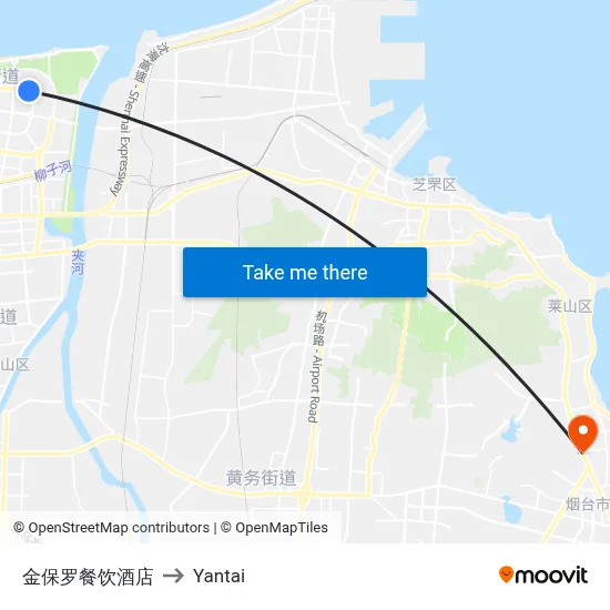 Paul Gold Restaurant Hotel to Yantai map