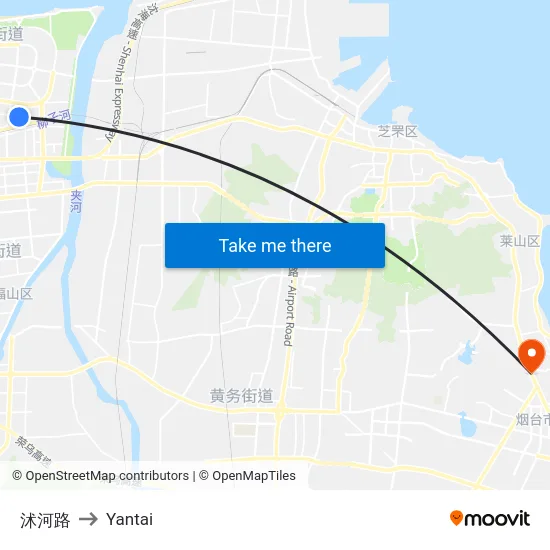 沭河路 to Yantai map