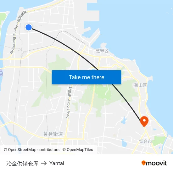 Metallurgy Supply Warehouse to Yantai map