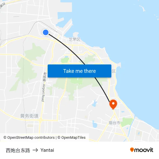 West Battery East Road to Yantai map
