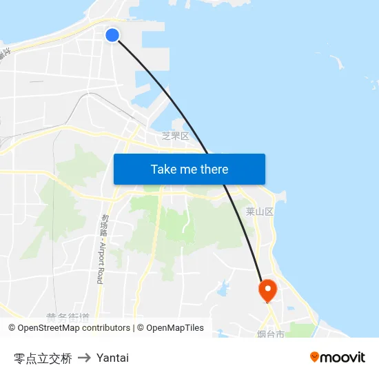 Lingdian Overpass to Yantai map