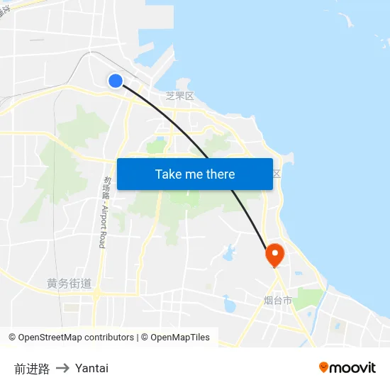 Jingjin Road to Yantai map
