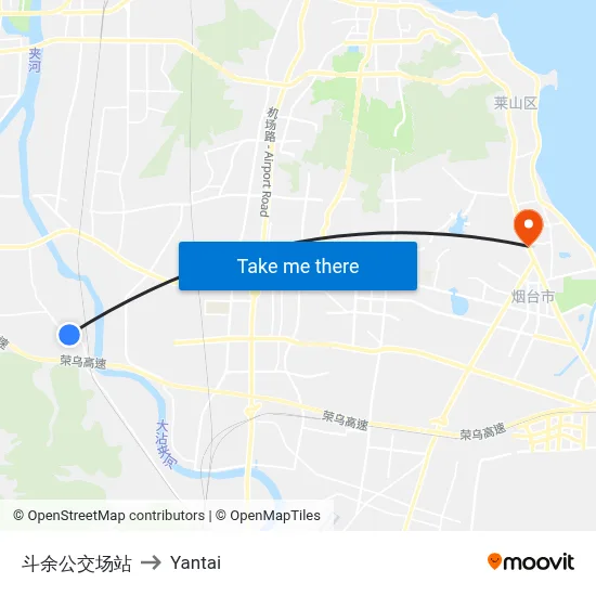 Douyu Bus Station to Yantai map