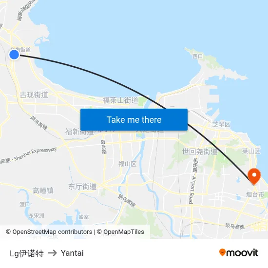 LG Innotek to Yantai map