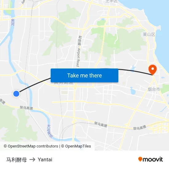 Marley Yeast to Yantai map