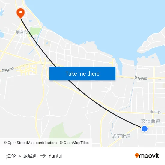 海伦·国际城西 to Yantai map