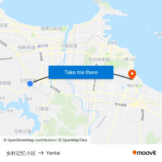 Rural Memory Community to Yantai map