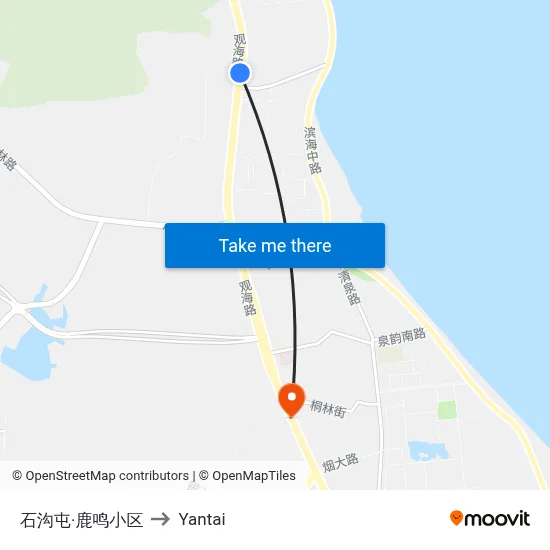 Shigou Village·Luming Complex to Yantai map