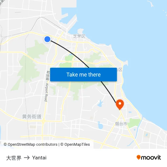 Big World to Yantai map