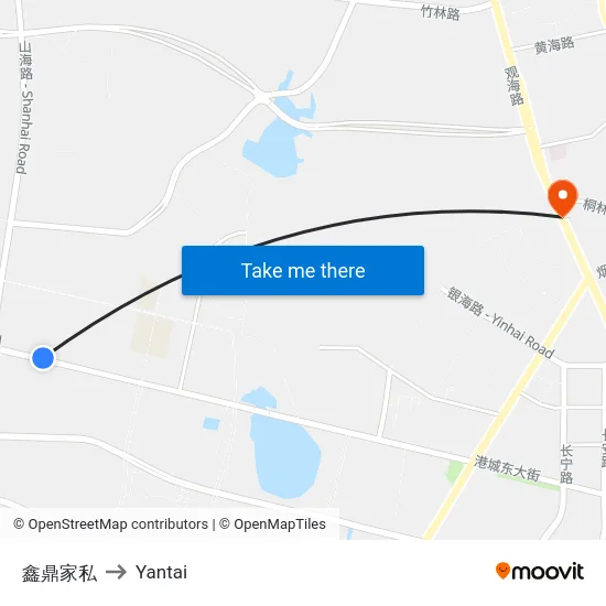 鑫鼎家私 to Yantai map