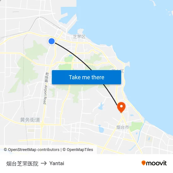Yantai Zhifu Hospital to Yantai map
