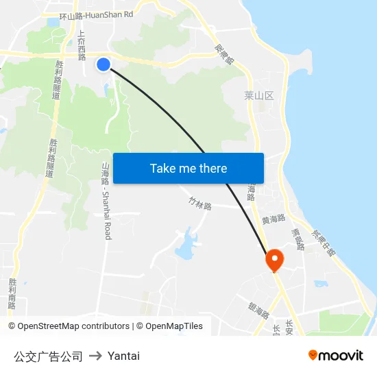 Public Transit Advertising Company to Yantai map