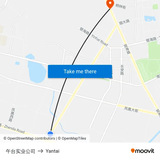 Wutai Industrial Company to Yantai map