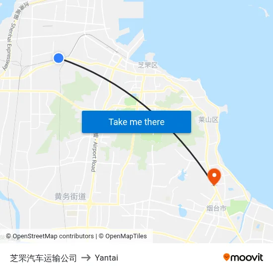 Zhifu Transport Company to Yantai map