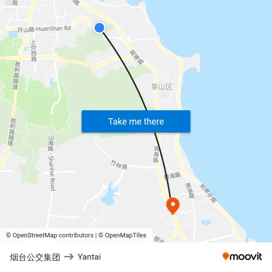 Yantai Bus Group to Yantai map