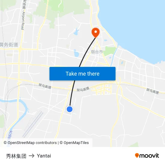 Xiulin Group to Yantai map