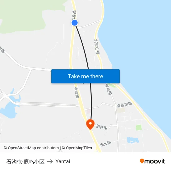 Shigou Village·Luming Complex to Yantai map
