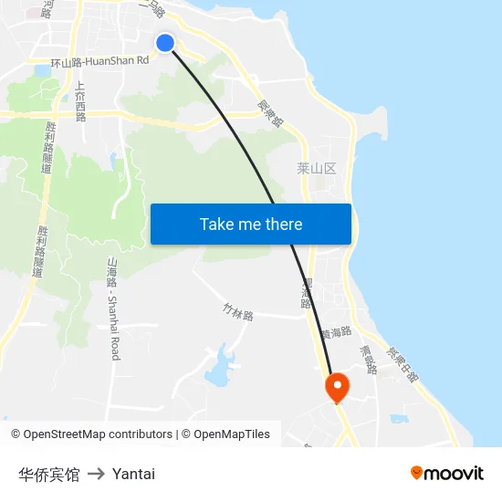 华侨宾馆 to Yantai map