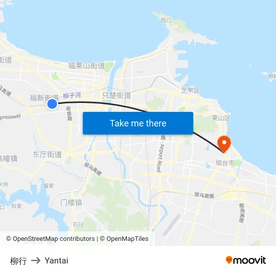 柳行 to Yantai map