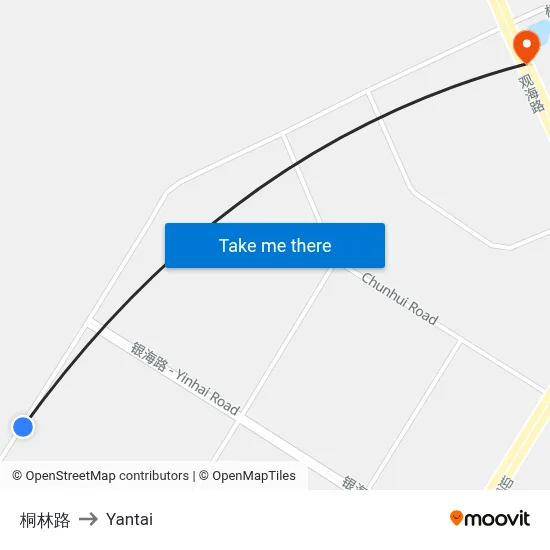 Tonglin Road to Yantai map