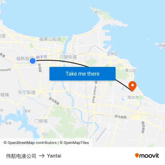 Weihang Hydraulic Company to Yantai map