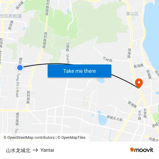山水龙城北 to Yantai map