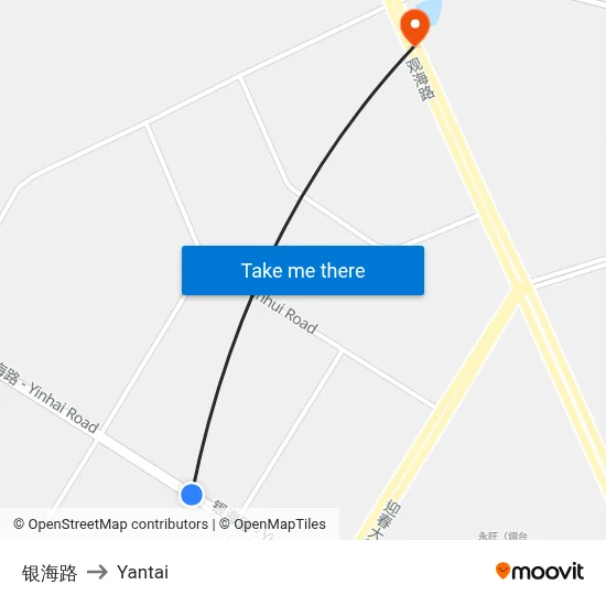 Yinhai Road to Yantai map