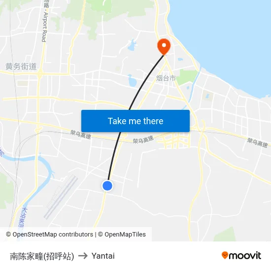 South Chenjia Village (Request Stop) to Yantai map