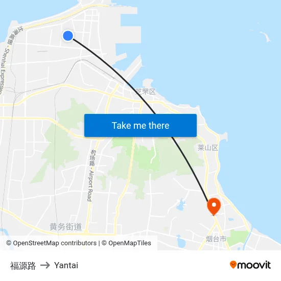 Fuyuan Road to Yantai map