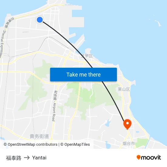 Futai Road to Yantai map
