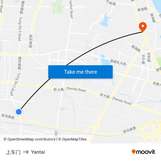 Upper Gate to Yantai map