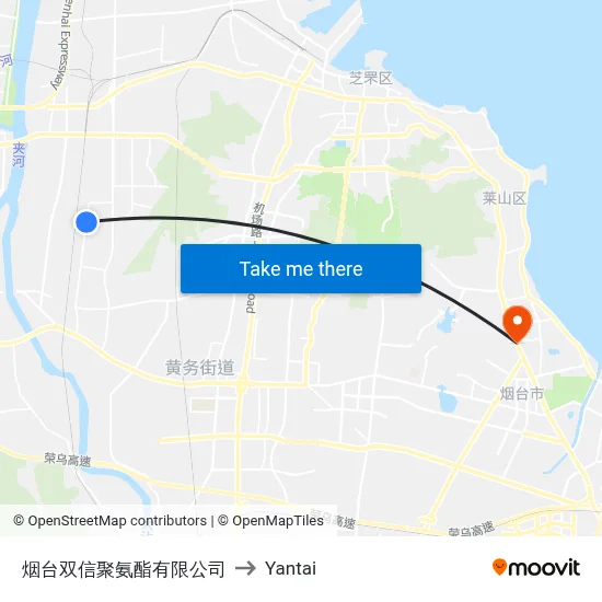 Yantai Shuangxin Polyurethane Co. to Yantai map