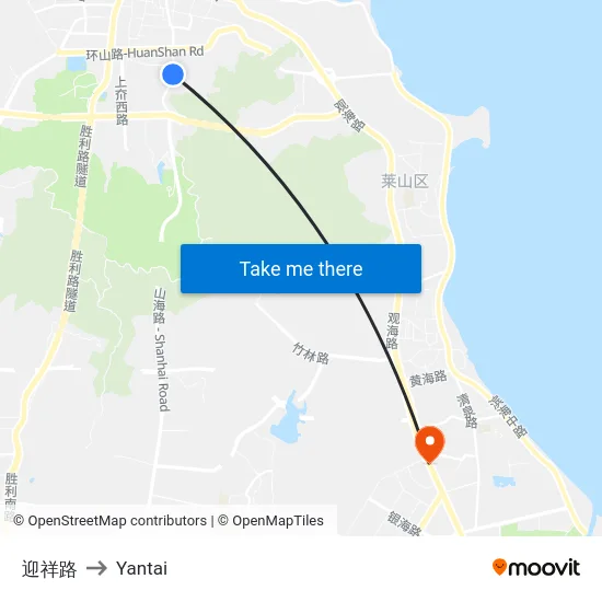 迎祥路 to Yantai map